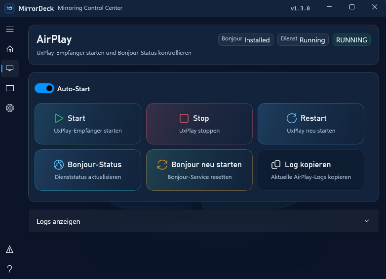 MirrorDeck AirPlay dunkel